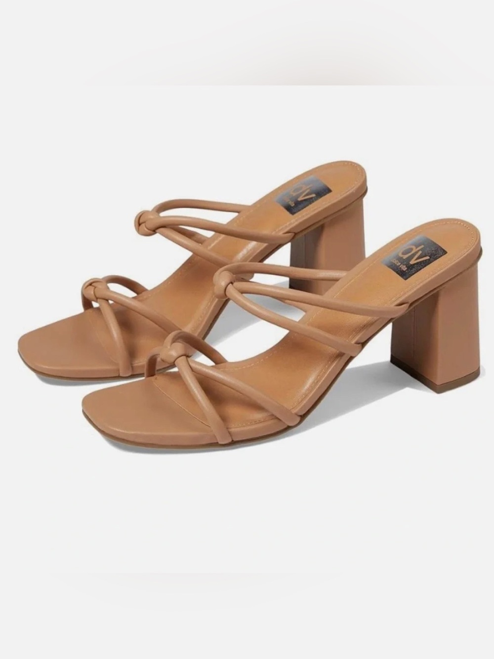 Dolce Vita Knot-Strap Block Heel Sandals in Tan NWOT